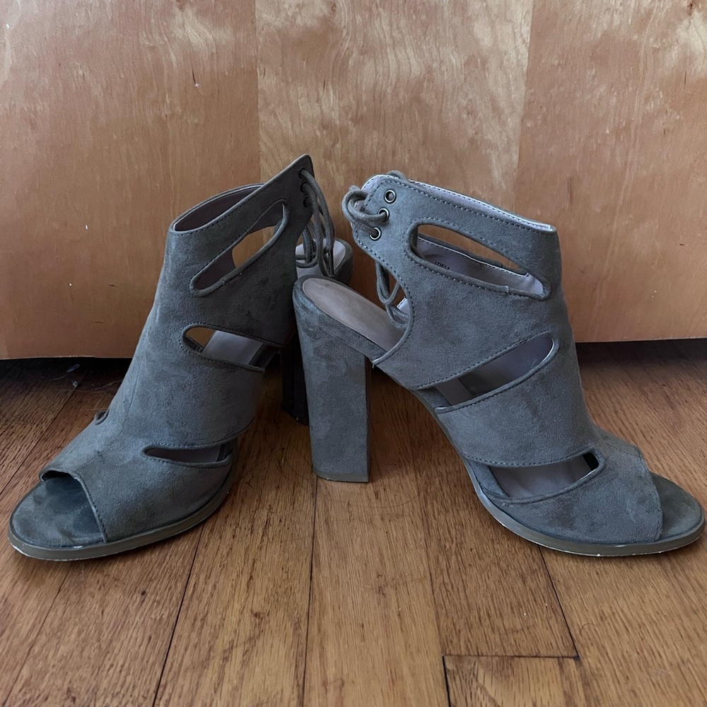 Mix No. 6 Dark Green Suede Heels